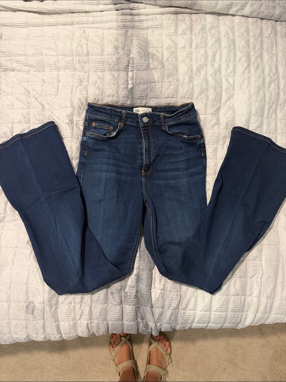 Zara Dark Indigo Flare Jeans - boot cut
